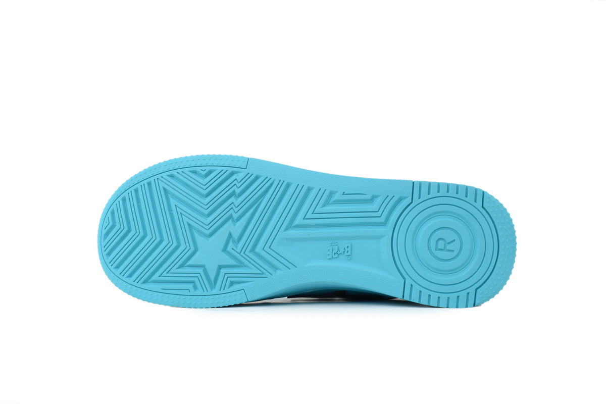 A Bathing Ape Bape Sta Baby Blue Black Patent Sneakers