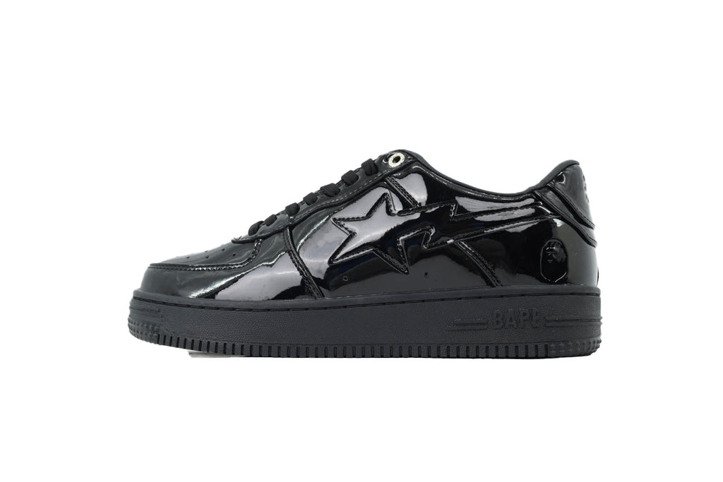 A Bathing Ape Bape Sta All Black Patent Sneakers