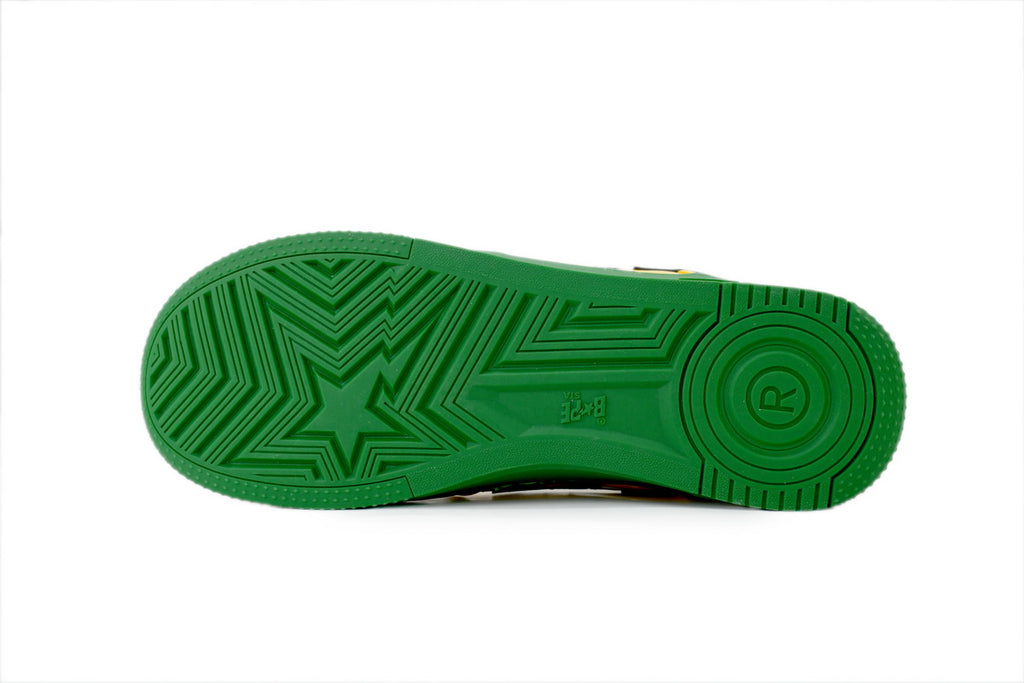 A Bathing Ape Bape Sta AUS Yellow Green Patent Sneakers