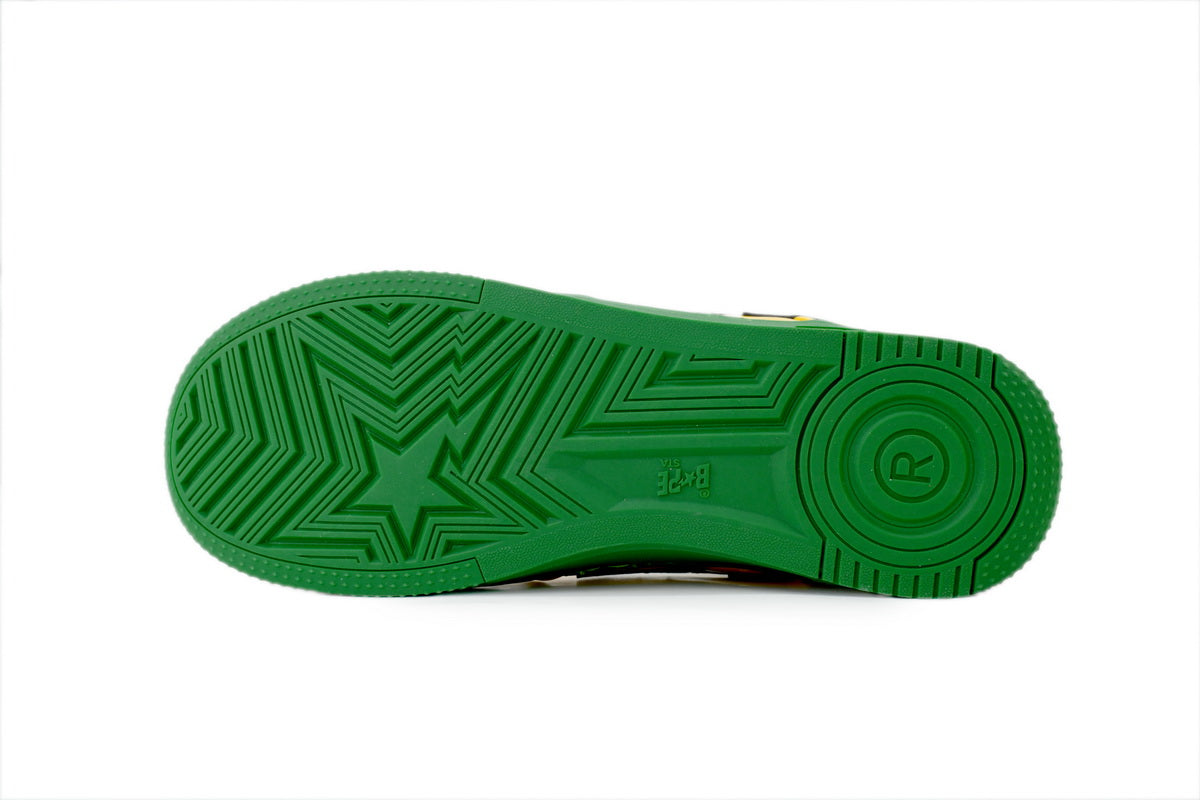 A Bathing Ape Bape Sta AUS Yellow Green Patent Sneakers